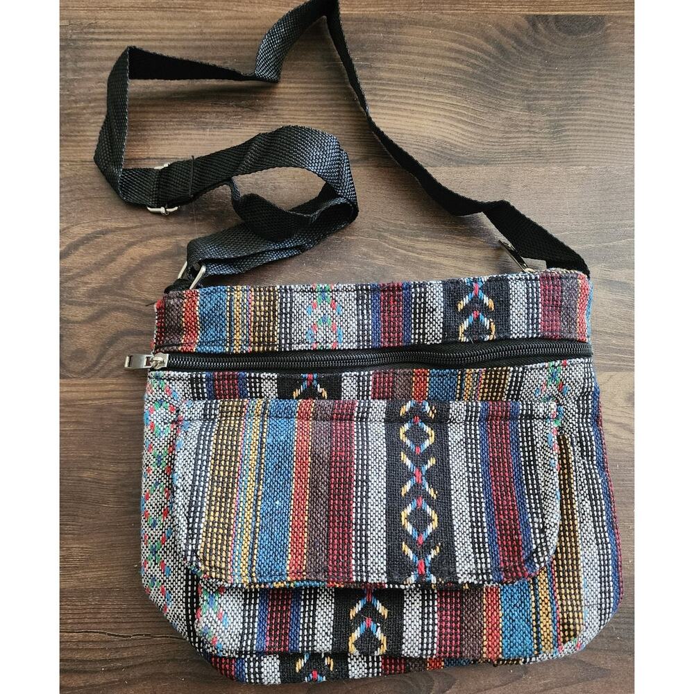Alfa Fabric Crossbody Bag abstract Aztec Motif